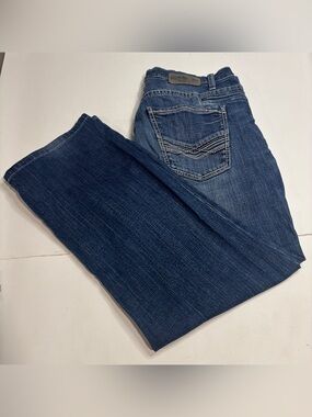 BKE Tyler Straight Denim Jeans Men's Sz 32x28 32S Straight Leg Embroidered